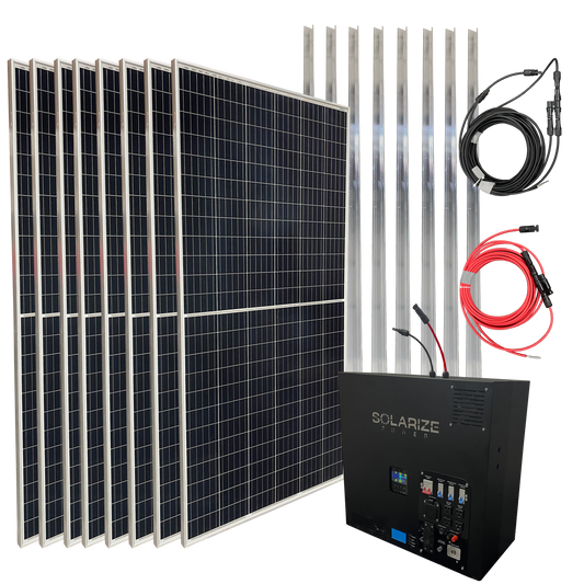 Trailer Solar Power System with 8 Solar Panels (full package: 8 Solar Panels, Cabinet Generator Battery unit)
